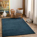 Brockton Solid Dark Blue Wool Rug Brockton Solid Dark Blue Wool Rug