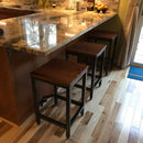 Square counter height bar stool -RIGHT PROPER - Industrial counter stools reclaimed wood - Kitchen island bar stools backless Danish modern Square counter height bar stool -RIGHT PROPER - Industrial counter stools reclaimed wood - Kitchen island bar stools backless Danish modern