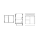 24 Inch Hickory Shaker Single Sink Bathroom Vanity with Drawers on the Left 24 Inch Hickory Shaker Single Sink Bathroom Vanity with Drawers on the Left