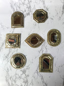 Set of 14 , 7  Small Brass Mirror - Small Decorative Wall Mirrors Set of 14 , 7  Small Brass Mirror - Small Decorative Wall Mirrors
