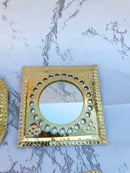 Set of 14 , 7  Small Brass Mirror - Small Decorative Wall Mirrors Set of 14 , 7  Small Brass Mirror - Small Decorative Wall Mirrors