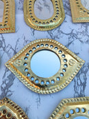 Set of 14 , 7  Small Brass Mirror - Small Decorative Wall Mirrors Set of 14 , 7  Small Brass Mirror - Small Decorative Wall Mirrors