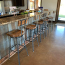 Set of 4 Bar Stools, Swiveling Scooped Seat Brewsters, Tractor Seat Industrial Bar Stool, Counter Stools - Great for commercial or home Set of 4 Bar Stools, Swiveling Scooped Seat Brewsters, Tractor Seat Industrial Bar Stool, Counter Stools - Great for commercial or home