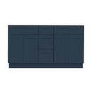 60 Inch Navy Blue Shaker Double Sink Bathroom Vanity with Drawers 60 Inch Navy Blue Shaker Double Sink Bathroom Vanity with Drawers