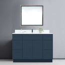 60 Inch Navy Blue Shaker Single Sink Bathroom Vanity with Drawers 60 Inch Navy Blue Shaker Single Sink Bathroom Vanity with Drawers