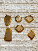 Set of 6 Small Decorative Mirrors -Unlacquered Brass Mirror Set of 6 Small Decorative Mirrors -Unlacquered Brass Mirror