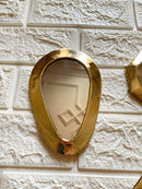 Set of 6 Small Unlacquered Brass Mirror - Small Decorative Mirrors Set of 6 Small Unlacquered Brass Mirror - Small Decorative Mirrors
