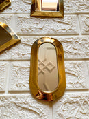 Set of 6 Small Unlacquered Brass Mirror - Small Decorative Mirror Set of 6 Small Unlacquered Brass Mirror - Small Decorative Mirror