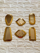 Set of 6 Small Unlacquered Brass Mirror - Decorative Mirrors Set of 6 Small Unlacquered Brass Mirror - Decorative Mirrors