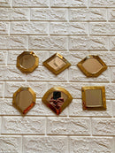Set of 6 Small Unlacquered Brass Mirror - Small Decorative Wall Mirrors Set of 6 Small Unlacquered Brass Mirror - Small Decorative Wall Mirrors