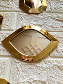 Set of 6 unlacquered Brass Mirror - Decorative Mirror Set of 6 unlacquered Brass Mirror - Decorative Mirror