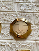 Set of 6 Small Unlacquered Brass Mirror - Small Decorative Mirrors Set of 6 Small Unlacquered Brass Mirror - Small Decorative Mirrors