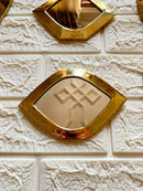 Set of 6 Small Unlacquered Brass Mirror - Decorative Mirrors Set of 6 Small Unlacquered Brass Mirror - Decorative Mirrors