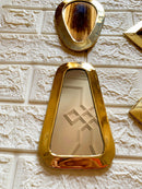 Set of 6 Small Unlacquered Brass Mirror - Decorative Mirrors Set of 6 Small Unlacquered Brass Mirror - Decorative Mirrors