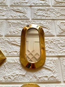 Set of 6 Small Unlacquered Brass Mirror - Decorative Mirrors Set of 6 Small Unlacquered Brass Mirror - Decorative Mirrors