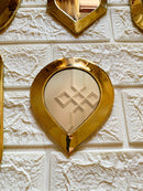 Set of 6 Small Unlacquered Brass Mirror - Small Decorative Wall Mirrors Set of 6 Small Unlacquered Brass Mirror - Small Decorative Wall Mirrors