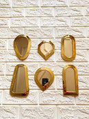 Set of 6 Small Unlacquered Brass Mirror - Small Decorative Wall Mirrors Set of 6 Small Unlacquered Brass Mirror - Small Decorative Wall Mirrors