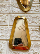 Set of 6 Small Unlacquered Brass Mirror - Brass Small Decorative Wall Mirrors Set of 6 Small Unlacquered Brass Mirror - Brass Small Decorative Wall Mirrors