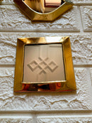 Set of 6 Small Unlacquered Brass Mirror - Small Decorative Wall Mirrors Set of 6 Small Unlacquered Brass Mirror - Small Decorative Wall Mirrors