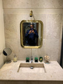 Gold Rectangle Mirror - Handmade Bathroom Mirror Gold Rectangle Mirror - Handmade Bathroom Mirror