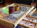 Rustic Puzzle Coffee Table with removable glass top - includes 2 hidden drawers - 24x36" Rustic Puzzle Coffee Table with removable glass top - includes 2 hidden drawers - 24x36"