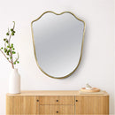 Shield Gold Brass Frame Wall Mirror Shield Gold Brass Frame Wall Mirror