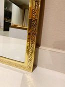 Golden Handmade Wall Mirror - Arch Brass Engraved Mirror Golden Handmade Wall Mirror - Arch Brass Engraved Mirror