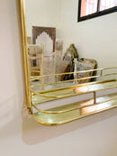 Brass Mirror With Shelf -  Wall Storage Bathroom Brass Mirror With Shelf -  Wall Storage Bathroom