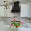 Black Range Hood With Curved Strapped Front and Block Trim - 30", 36", 42", 48", 54" and 60" Widths Available Black Range Hood With Curved Strapped Front and Block Trim - 30", 36", 42", 48", 54" and 60" Widths Available