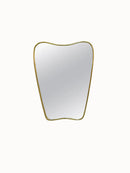 Italian Curved Brass Wall Mirror - Butterfly Silver Frame Mirror Italian Curved Brass Wall Mirror - Butterfly Silver Frame Mirror