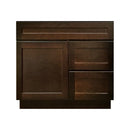 30 Inch Espresso Shaker Single Sink Bathroom Vanity with Drawers on the Right 30 Inch Espresso Shaker Single Sink Bathroom Vanity with Drawers on the Right