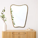 Italian Curved Antique Brass Mirror - Butterfly Irregular Aged Brass Mirror Italian Curved Antique Brass Mirror - Butterfly Irregular Aged Brass Mirror
