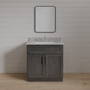 27 Inch Gray Stained Shaker Single Sink Bathroom Vanity 27 Inch Gray Stained Shaker Single Sink Bathroom Vanity