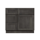 30 Inch Gray Stained Shaker Single Sink Bathroom Vanity with Drawers on the Left 30 Inch Gray Stained Shaker Single Sink Bathroom Vanity with Drawers on the Left