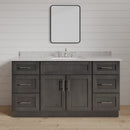 60 Inch Gray Stained Shaker Single Sink Bathroom Vanity with Drawers 60 Inch Gray Stained Shaker Single Sink Bathroom Vanity with Drawers