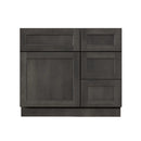 30 Inch Gray Stained Shaker Single Sink Bathroom Vanity with Drawers on the Right 30 Inch Gray Stained Shaker Single Sink Bathroom Vanity with Drawers on the Right