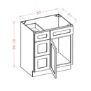 30 Inch Gray Stained Shaker Single Sink Bathroom Vanity with Drawers on the Left 30 Inch Gray Stained Shaker Single Sink Bathroom Vanity with Drawers on the Left