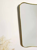 Italian Curved Brass Mirror - Butterfly Brass Wall Mirror Italian Curved Brass Mirror - Butterfly Brass Wall Mirror