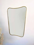 Italian Curved Brass Mirror - Butterfly Brass Wall Mirror Italian Curved Brass Mirror - Butterfly Brass Wall Mirror