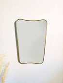 Italian Curved Brass Mirror - Butterfly Brass Wall Mirror Italian Curved Brass Mirror - Butterfly Brass Wall Mirror