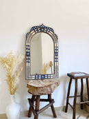 Luxury Arch Blue Frame Bone inlay Mirror Luxury Arch Blue Frame Bone inlay Mirror