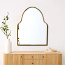 Arch Antiqued Brass Wall Mirror - Unlacquered Brass Mirror Arch Antiqued Brass Wall Mirror - Unlacquered Brass Mirror
