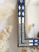 Luxury Arch Blue Frame Bone inlay Mirror Luxury Arch Blue Frame Bone inlay Mirror
