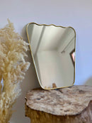 Black Frame Mirror, Italian Wavy Brass Mirror Black Frame Mirror, Italian Wavy Brass Mirror