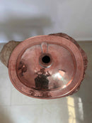 Copper Brass Sink - Oval Drop-In Engraved Bathroom Sink Copper Brass Sink - Oval Drop-In Engraved Bathroom Sink