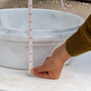 Carrara White Marble Natural Stone Waterfall Drop-in Sink Polished (D)17" (H)6" Carrara White Marble Natural Stone Waterfall Drop-in Sink Polished (D)17" (H)6"