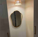 Brass Wall Mirror - Italian Shield Antique Unlacquered Brass Mirror Brass Wall Mirror - Italian Shield Antique Unlacquered Brass Mirror