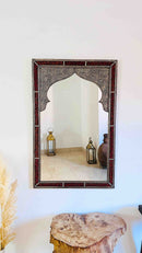 Handmade Moroccan Mirror - Engraved Yellow Frame Mirror Handmade Moroccan Mirror - Engraved Yellow Frame Mirror