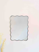 Silver Frame Wavy Mirrors - Aesthetic Luxurious Wall Mirror Silver Frame Wavy Mirrors - Aesthetic Luxurious Wall Mirror