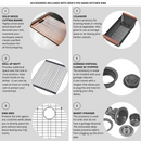 Zeek 32" Workstation Double Bowl Gunmetal Matte Black Undermount / Drop-In Kitchen Sink With Accessories PVD Nano Tech Coating ENZO ZW-B509 Zeek 32" Workstation Double Bowl Gunmetal Matte Black Undermount / Drop-In Kitchen Sink With Accessories PVD Nano Tech Coating ENZO ZW-B509